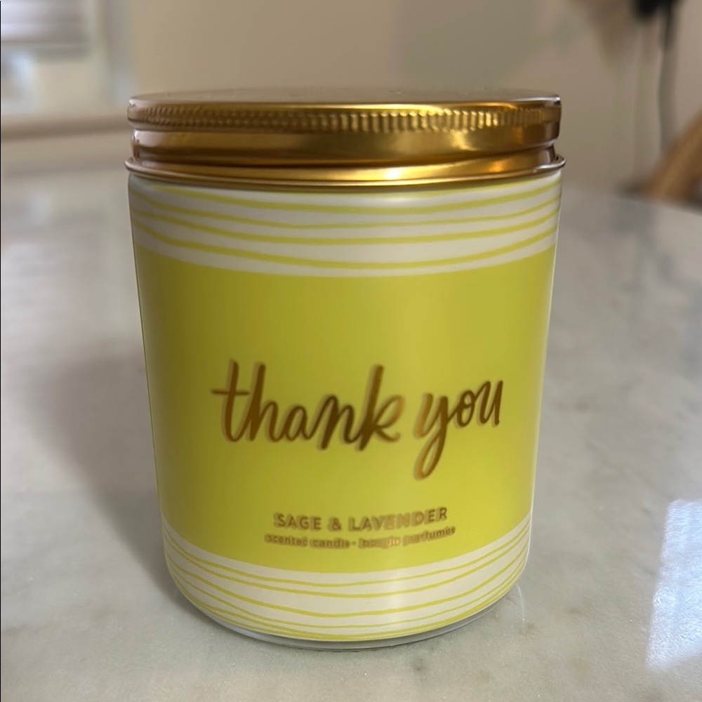 NWT! Hallmark Thank You Sage & Lavender Candle
